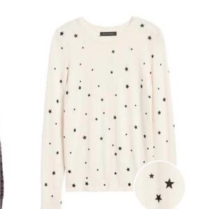 Banana Republic Silk Cashmere Sweater with Black Stars